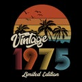 1975 vintage retro design vector black background vector gaphic Royalty Free Stock Photo