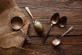 Vintage retro tea Strainers silver brass Royalty Free Stock Photo