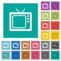 Vintage retro television square flat multi colored icons Royalty Free Stock Photo