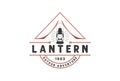 Vintage Retro Tent Lantern Badge Emblem for Camp Logo Design Royalty Free Stock Photo