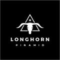 Vintage Retro Texas Longhorn Buffalo Bull Cow Cattle For Western Farm Ranch Country Logo Design