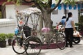 Vintage retro tricycle bike or rickshaw of thai style