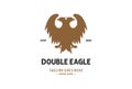 Vintage Retro Two Headed Eagle Hawk Falcon Badge Emblem Logo Design