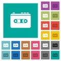 Vintage retro walkman square flat multi colored icons