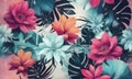 Vintage Retro Hawaii Wallpaper Background Old Wall Art Website Design - ai generated