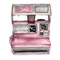 Vintage retro watercolor camera. Perfect for photography logo