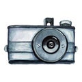 Vintage retro watercolor camera. Perfect for photography logo