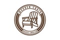 Vintage Retro Wooden Chair Furniture Carpenter Badge Emblem Label Royalty Free Stock Photo