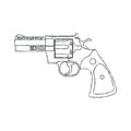 Vintage Revolver Gun. Firearm, pistol. Vector