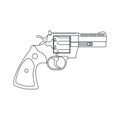 Vintage Revolver Gun. Firearm, pistol. Vector