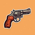 Vintage revolver icon. illustration of vintage revolver vector icon. Pistol for self defense. Gangster firearm. Vector