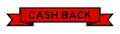 Vintage ribbon banner in red with word cash back on white background