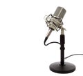 Vintage ribbon microphone on a white background Royalty Free Stock Photo