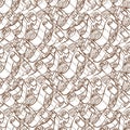 Vintage ribbons and scrolls. Wallpaper seamless pattern Royalty Free Stock Photo