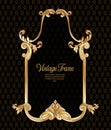 Vintage richly decorated frame in rococo style for menus, ads, a