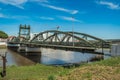 Vintage road bridge over Sado river, AlcÃ¡cer do Sal - PORTUGAL Royalty Free Stock Photo