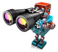 Vintage Robot with binoculars. . Contains clipping path