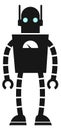 Vintage robot black icon. Metal android character Royalty Free Stock Photo