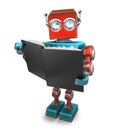 Vintage robot with books. Isolated. Contains clipping path Royalty Free Stock Photo