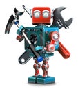 Vintage Robot with instruments. . Containsc lipping path Royalty Free Stock Photo