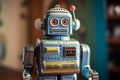 Vintage robot toy metal. Generate Ai Royalty Free Stock Photo