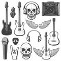 Vintage Rock Music Elements Set Royalty Free Stock Photo