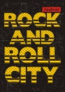 Festival rock and roll city typography design, Vector