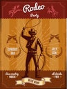 Vintage Rodeo Poster Royalty Free Stock Photo