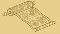 Vintage Rolled Parchment Scroll Illustration, vector design Generative AI Royalty Free Stock Photo