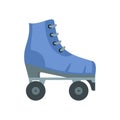 Vintage roller skates icon, flat style