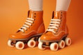 Vintage roller skates sport. Generate Ai Royalty Free Stock Photo