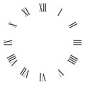 Vintage roman numerals clock face vector isolated on white Royalty Free Stock Photo