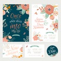 Vintage romantic floral Save the Date invitation Royalty Free Stock Photo