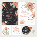 Vintage romantic floral Save the Date invitation Royalty Free Stock Photo