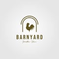 Vintage rooster in barn symbol vector illustration design