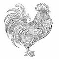 Vintage Rooster Coloring Pages For Adults