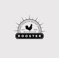 Vintage Rooster Farm Chicken Logo Vector Illustration Design