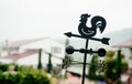 Vintage Rooster weather vane weathercock silhouette, weathe Royalty Free Stock Photo