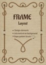 Vintage rope frame with set of design elements. Royalty Free Stock Photo
