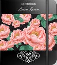 Vintage Rose flowers page or notebook cover Vector Retro beautiful bouquets