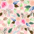 Vintage Rose Sweet Floral seamless pattern