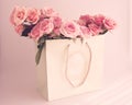 Vintage roses in a bag Royalty Free Stock Photo