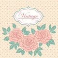 Vintage roses floral romantic hand drawn vector background Royalty Free Stock Photo