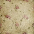 Vintage roses grunge on beige background scrapbook Royalty Free Stock Photo