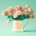 Vintage roses in a jar