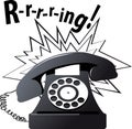 Clip-art of a vintage telephone ringing