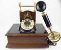 Vintage Rotary Dial Telephone on white Royalty Free Stock Photo