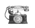 Vintage rotary old disc telephone Royalty Free Stock Photo