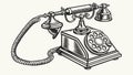Vintage Rotary Phone on Table, Classic Communication and Retro Design, vector design Generative AI Royalty Free Stock Photo