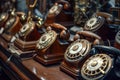 Vintage rotary phones and dialing mechanisms